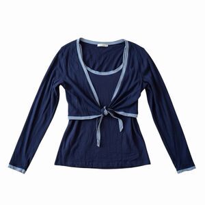 Boden Tank Top & Shrug Jersey Knit Twin Set Blue S bv